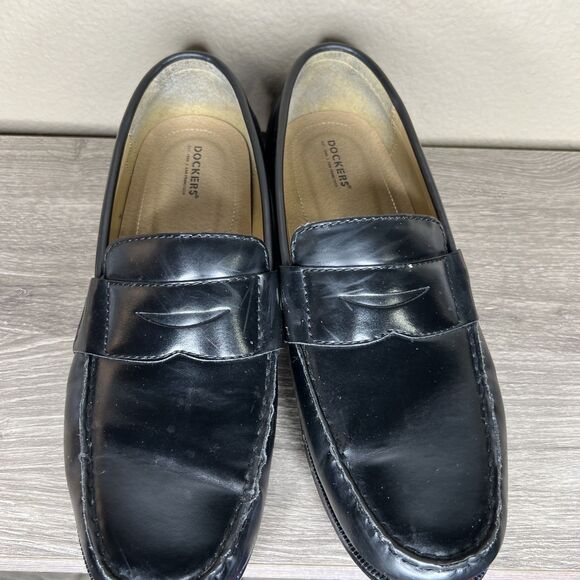 Dockers Black Penny Loafer Shoes Mens 12W Slip On Office Business Dress Preppy - Picture 3 of 10